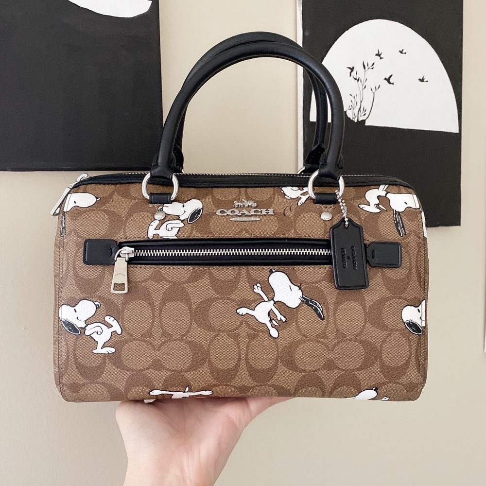 Coach X Peanuts Rowan Satchel In Signature Canvas